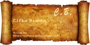 Cifka Bianka névjegykártya
